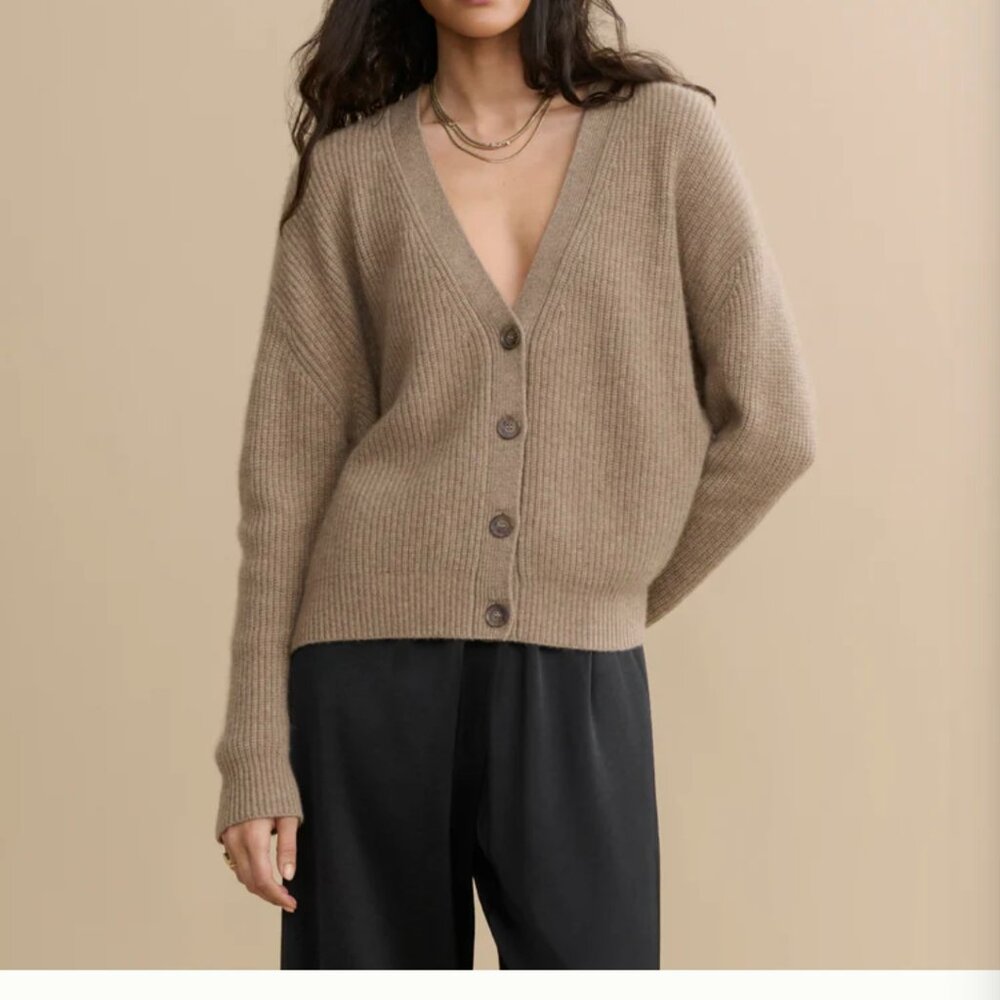 Jenni Kayne Cropped 100% Mongolian Cashmere Cocoon Cardigan